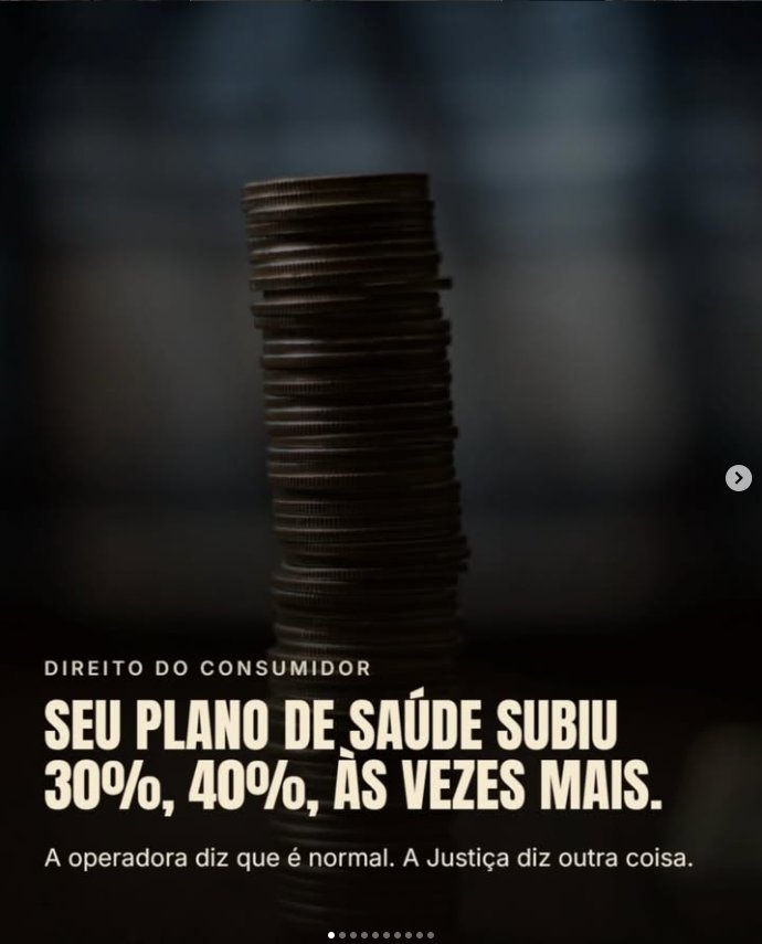 Post do Instagram sobre o que diz a Justiça